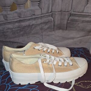 Sincerely Jules Beige Canvas Sneakers